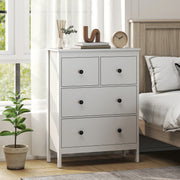 Chest of Drawers for Clothes and Bedding Storage with Smooth Quiet Drawers White AOSOM