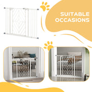 Pressure Fit Dog Gate with Auto Close and Double Lock for Stairs or Doors, White