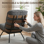 Modern Accent Chair with Thick Cushions for Comfortable Living Room or Bedroom Seating Dark Grey Homcom