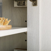 White Wall Mounted Farmhouse Bathroom Storage Cabinet by kleankin