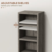 Shelves moved up or down in 3.2 cm steps inside one compartment