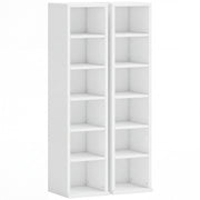 Pair of CD towers with a plain matte finish, front studio view