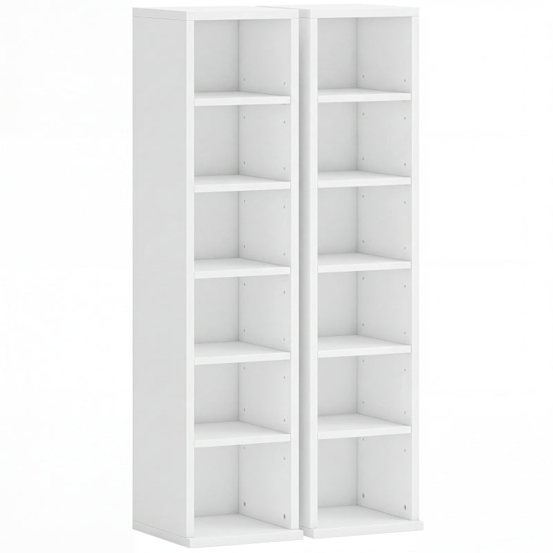 Pair of CD towers with a plain matte finish, front studio view