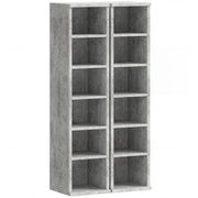Pair of CD towers in a concrete-effect finish, front studio view