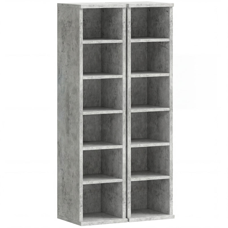 Pair of CD towers in a concrete-effect finish, front studio view
