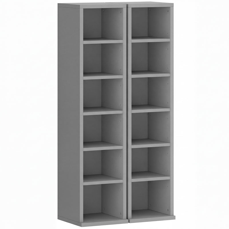 Pair of CD towers in a smooth matte finish, angled studio view