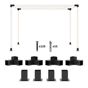 DIY Pergola Kit with 3-Way Corner Brackets and Post Base for 4x4 Timber Includes Screws by Outsunny