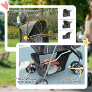 Charcoal Grey 3 Wheel Pet Stroller for Small and Miniature Dogs by Outsunny AOSOM