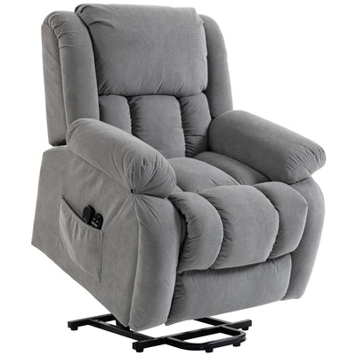 Recliner Armchair with Electric Lift Massage and Heat for Easy Relaxation Light Grey AOSOM