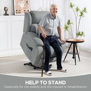 Electric Recliner Chair with Eight Point Massage and Lift Function for Home Comfort Light Grey