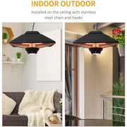 The heater mounted on indoor and outdoor ceilings using a stainless steel chain