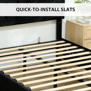 King Size Ottoman Bed Frame with Storage Drawer Ideal for Bedrooms Black