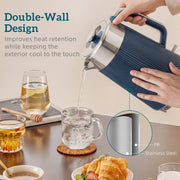 Kettle and Toaster Set for Fast Breakfasts and Hot Drinks Dark Blue and Silver AOSOM