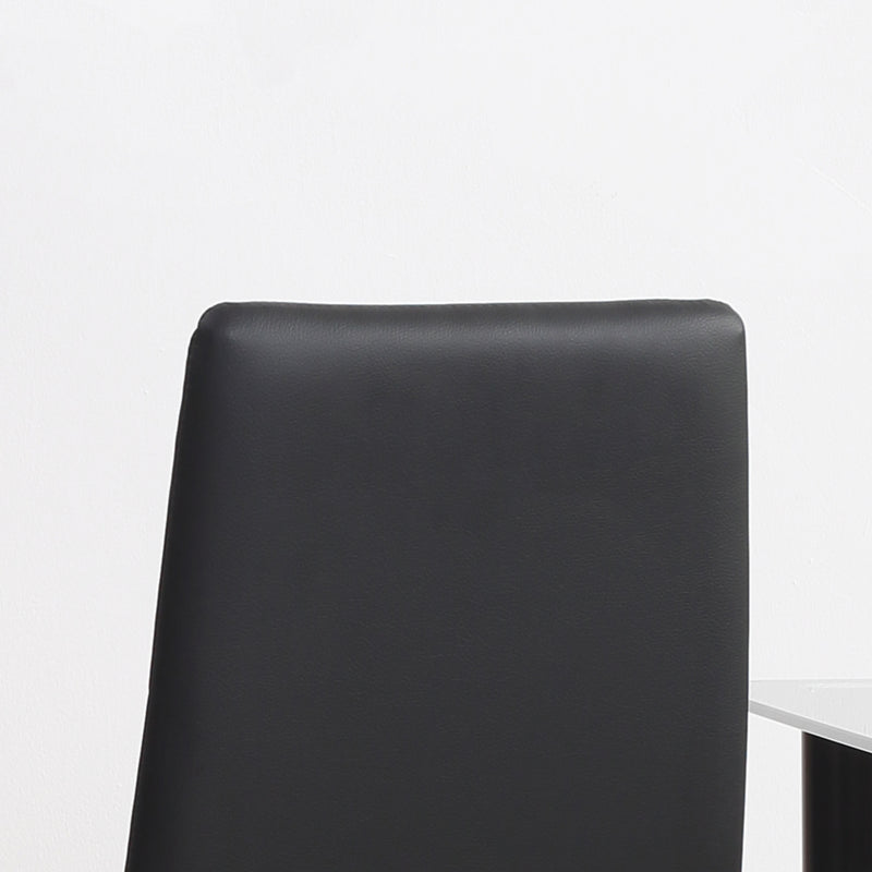 Set of 4 Black Faux Leather Dining Chairs with Padded Seats for Kitchen or Dining Room by HOMCOM