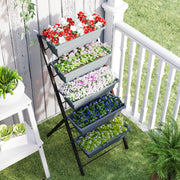 5 Tier Vertical Raised Garden Bed With Removable Planter Boxes For Outdoor Use Grey