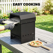 Outdoor Pizza Oven and Charcoal Grill for Stone Baked Pizza and Smoky Barbecue Black Outsunny