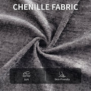 Close-up of soft dark grey chenille fabric used on the lazy chair
