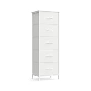 Cloud white and snow white chest of 5 fabric drawers