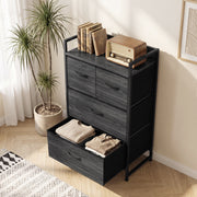 Chest in a bright corner beside a potted palm with books and a radio on top