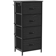 Homcom 4 drawer black fabric chest of drawers, angled view