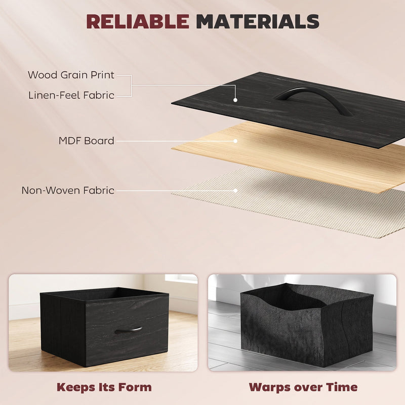 Cross-section of the fabric, MDF and non-woven fabric drawer construction
