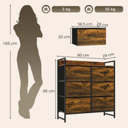Dimensions diagram showing 80 cm width, 85 cm height, 29 cm depth and 3 kg drawer and 35 kg load limits