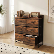 Chest of drawers beside a window with books and a radio on top and one drawer open
