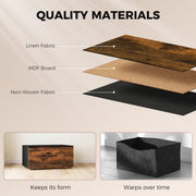 Material layers of the fabric drawers: linen fabric, MDF board and non-woven fabric, compared with a warping drawer
