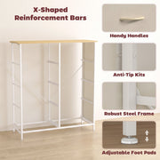 Steel frame with X-shaped reinforcement bars, handles, anti-tip kit and adjustable feet