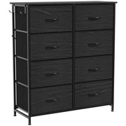Homcom 8 drawer black fabric chest of drawers, angled view