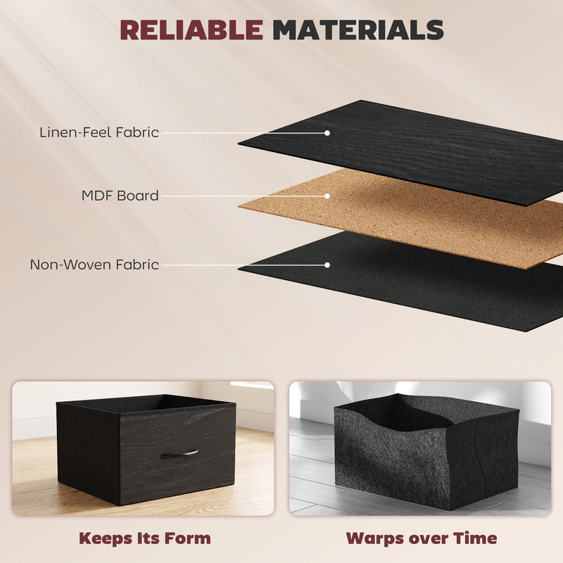 Cross-section of the fabric, MDF and non-woven fabric drawer construction