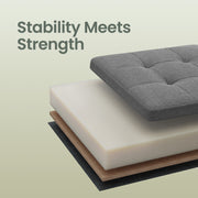 Size and load capacity diagram for the dark grey storage ottoman