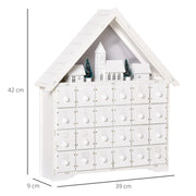 Dimensions diagram of the house advent calendar showing 39 cm width, 9 cm depth and 42 cm height