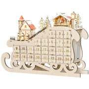 Sleigh advent calendar front view on a white background