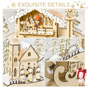 Details panel showing the village scene, church and numbered drawers