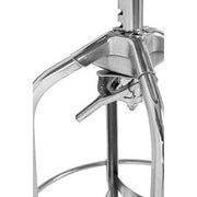 Close-up of chrome bar stool seat and height adjustment mechanism