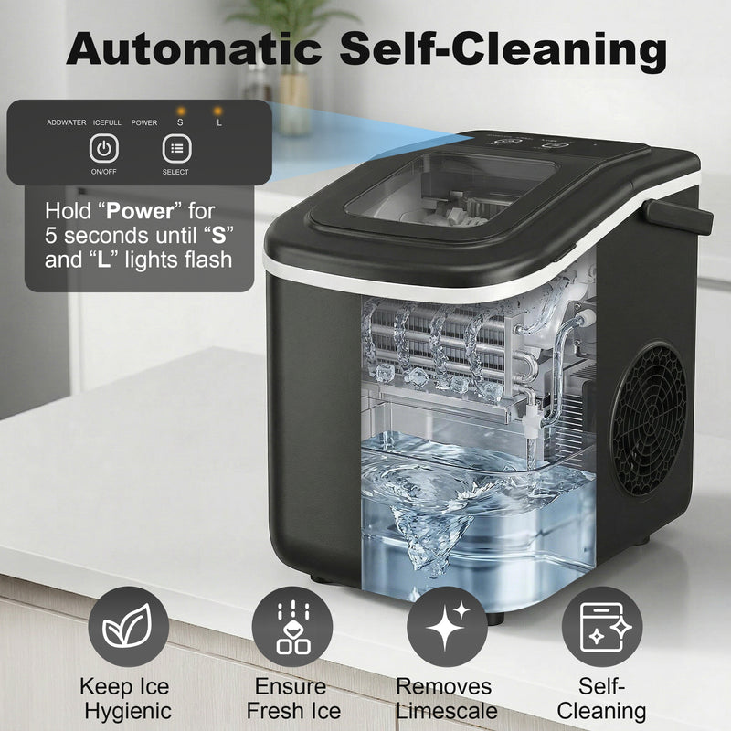 Ice Maker Machine for Fast Fresh Ice at Home Garden or Caravan Black Homcom