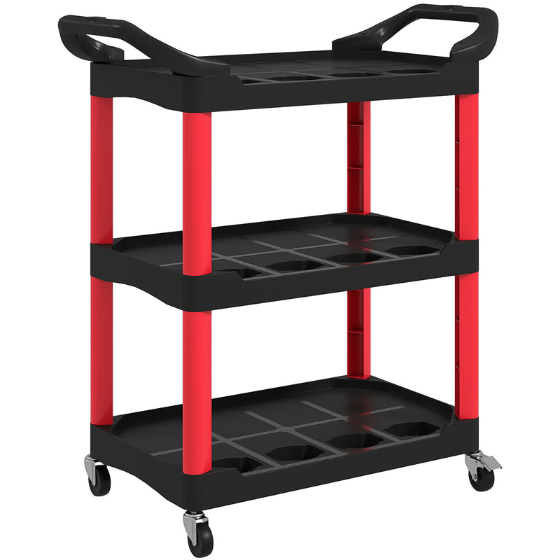 3 Tier Rolling Tool Cart With Wheels And Handles For Garage Or Workshop Use