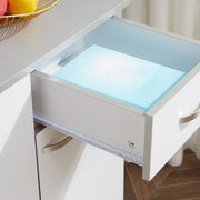 Freestanding Kitchen Storage Cabinet With Drawer And Adjustable Shelves For Dining Room White