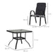 5 Piece Outdoor Patio Dining Set with Cushioned Chairs and Glass Table by Outsunny