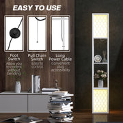 White Floor Lamp with Shelves Duo Light Design for Storage and Display by HOMCOM