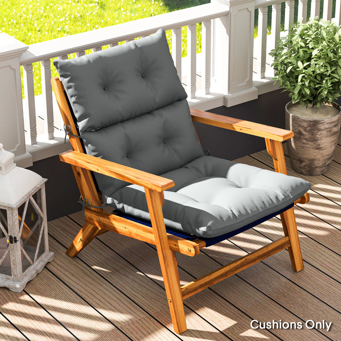 Light Grey Padded Outdoor Seat Cushion 115 x 56 cm by Outsunny