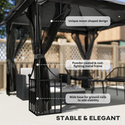 Dark Grey 3 x 3m Garden Gazebo Outdoor Canopy with Netting and Metal Frame by Outsunny