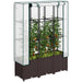 Raised Garden Bed with Trellis Plastic Planter Box with Drainage for Climbing Plants by Outsunny