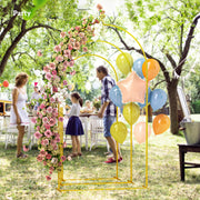 Gold Metal Wedding Arch Frame Set Balloon Backdrop Stand for Parties and Events by Outsunny