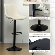 Set of Two Beige Chenille Feel Tub Stools Stylish and Comfortable by HOMCOM