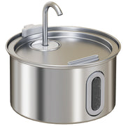 2.5L Stainless Steel Cat Water Fountain with Silent Pump and Water Level Window