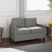 Light Grey 2 Seater Fabric Sofa Comfy Upholstered Loveseat with Spring Cushion by HOMCOM