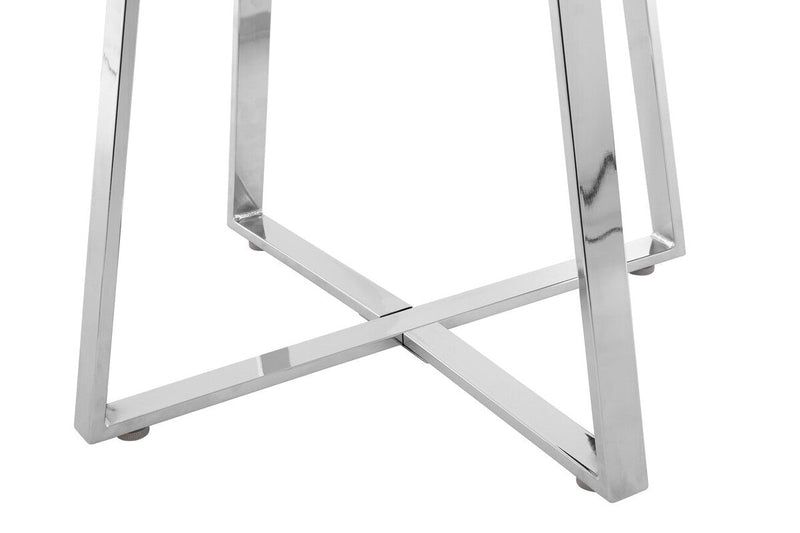 Close-up of the base foot and floor glide on the dining table