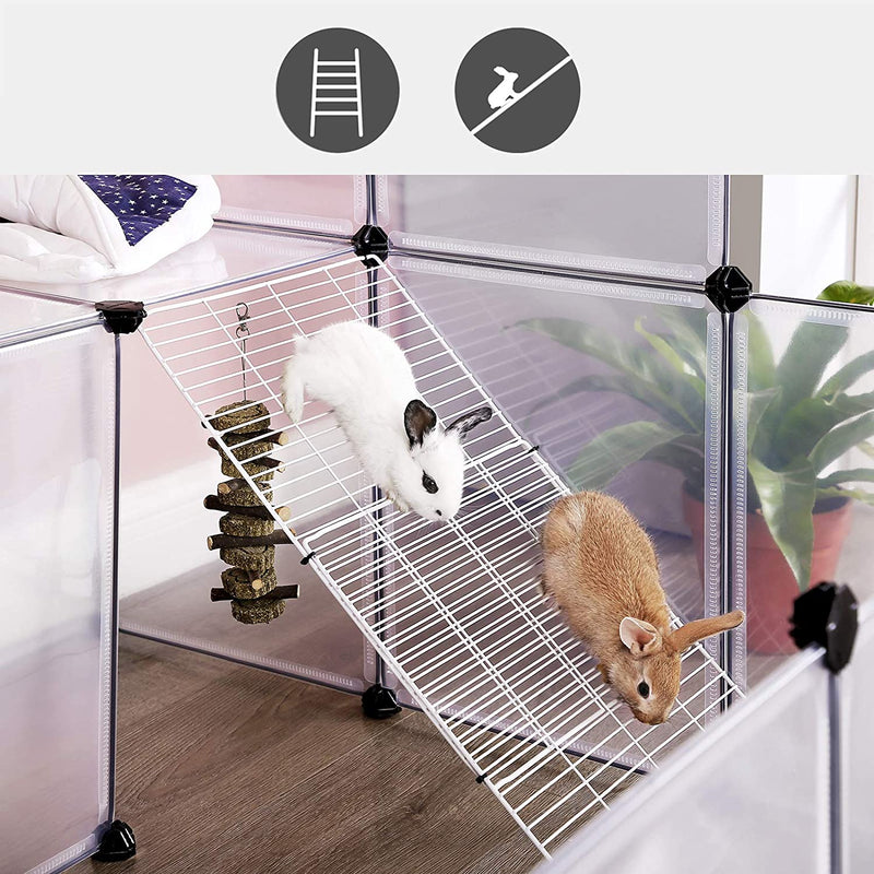 Close-up of the plastic panel connectors on the Songmics pet playpen